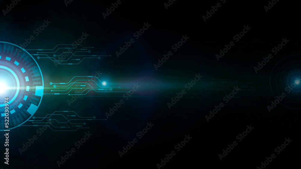 Abstract technology futuristic on circuit board, high computer technology background Hi-tech communication concept innovation. illustration