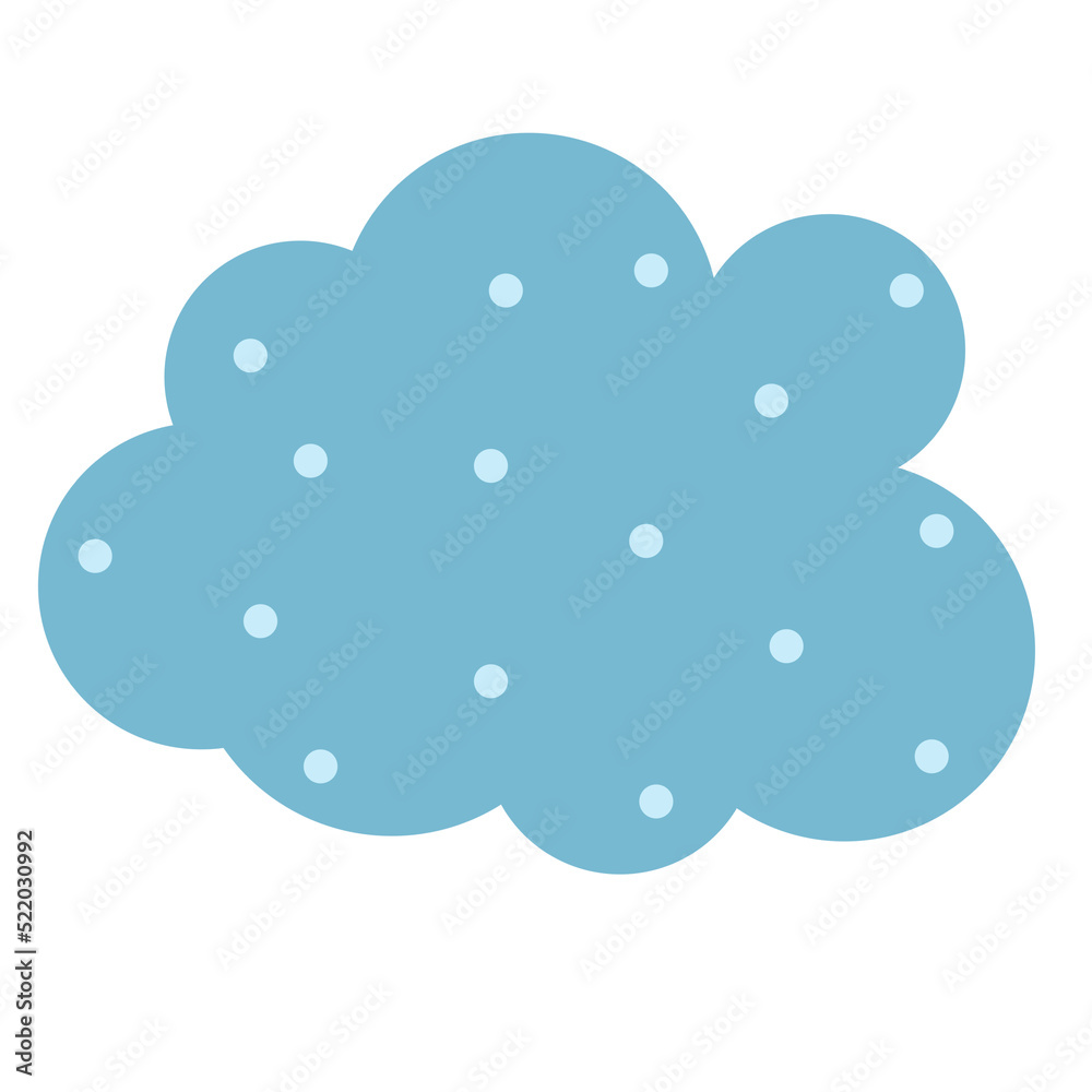 blue cloud illustration isolated on white background. Printing element for children's toys, clothes, printing on wrapping paper, fabrics. blue cloud illustration isolated on white background. Printing element for children's toys, clothes, printing on wrapping paper, fabrics.