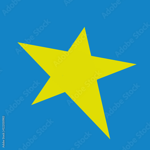 illustration of a yellow star on a blue background. Design element of children s clothing  printing on wrapping paper  fabric.