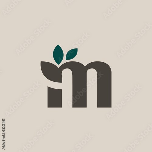 Letter M Nature Logo Vector. Initial M Leaf Monogram Logo Identity for Branding