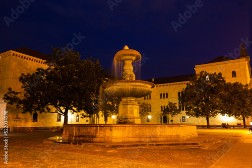 fontain near uni in the night, geschwist- scholl -place, historic place photo