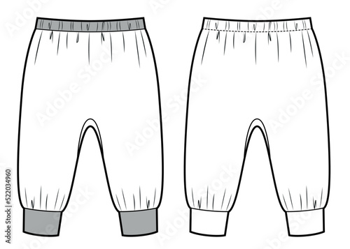 Vector illustration of baby pants. Kidswear