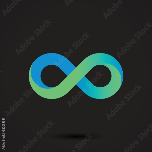Symbol of infinity art info. Vector illustration.