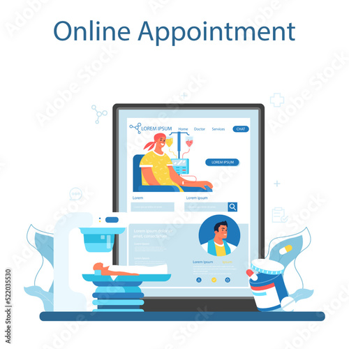 Oncologist online service or platform. Cancer disease diagnostic