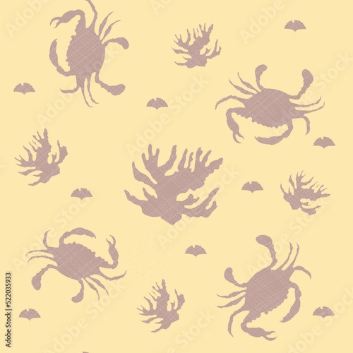 Fototapeta Naklejka Na Ścianę i Meble -  seamless pattern with  sea crab