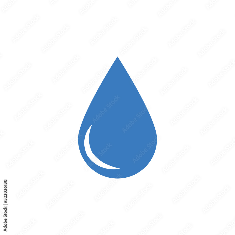 Blue water drop vector illustration, vectorized flat icon Blue water drop vector illustration, vectorized flat icon