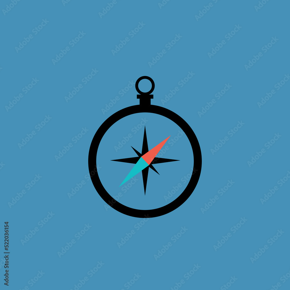 Compass vectorized flat icon, vector illustration Compass vectorized flat icon, vector illustration
