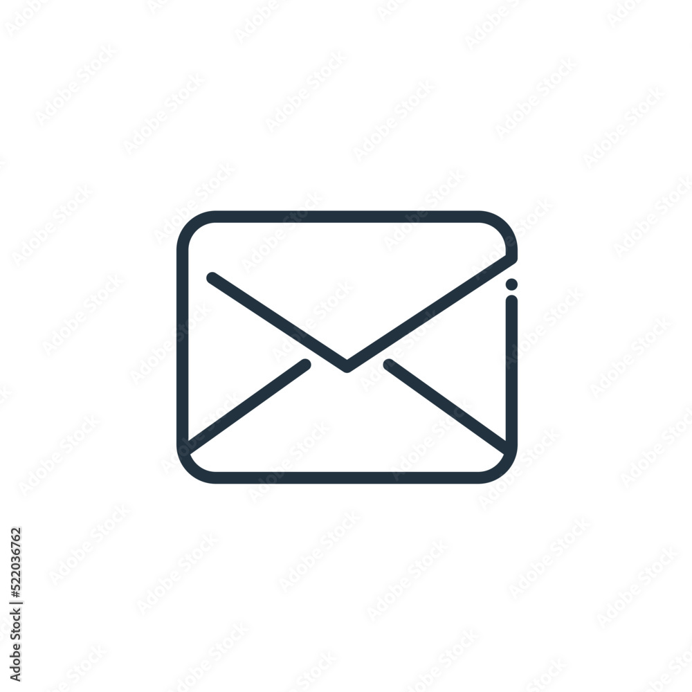 Message icon isolated on a white background.  Message, email, envelope symbols for web and mobile apps.