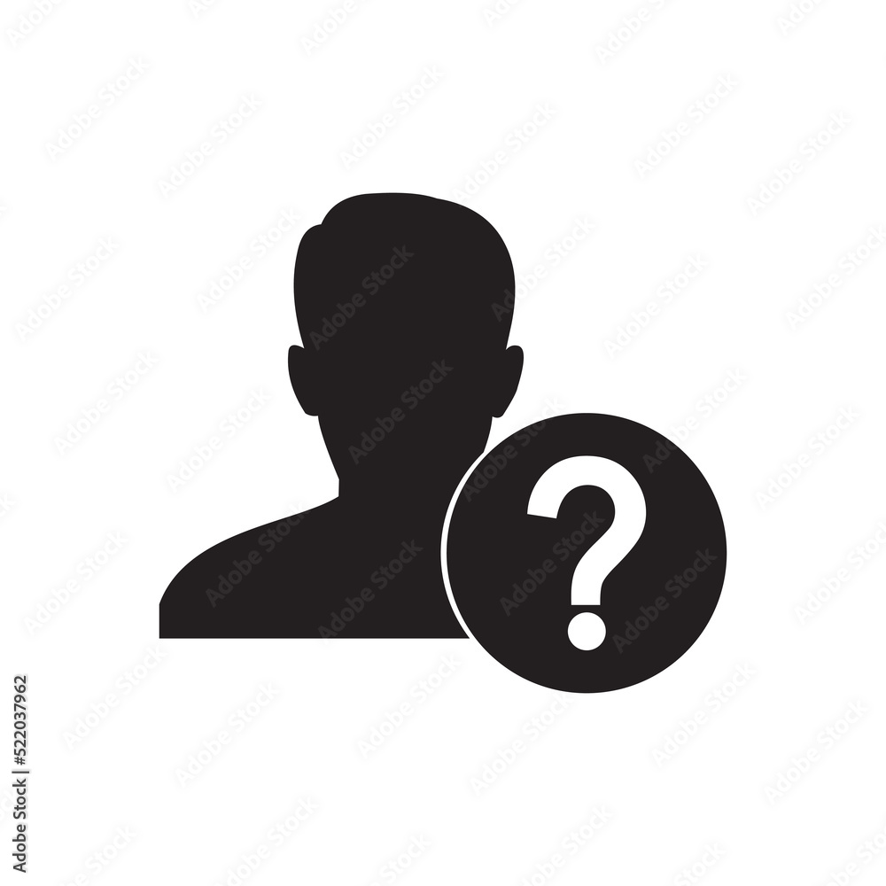 Unknown User icon illustration sign Unknown User icon illustration sign