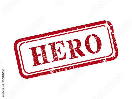 Grunge rubber stamp with word Hero inside, vector illustration