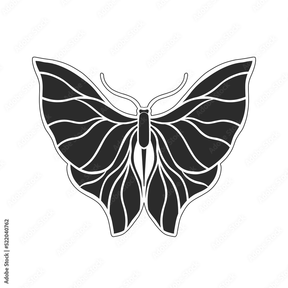 Art nouveau style basic butterfly element. 1920-1930 years vintage design. Symbol motif design. Isolated on white. Art nouveau style basic butterfly element. 1920-1930 years vintage design. Symbol motif design. Isolated on white.