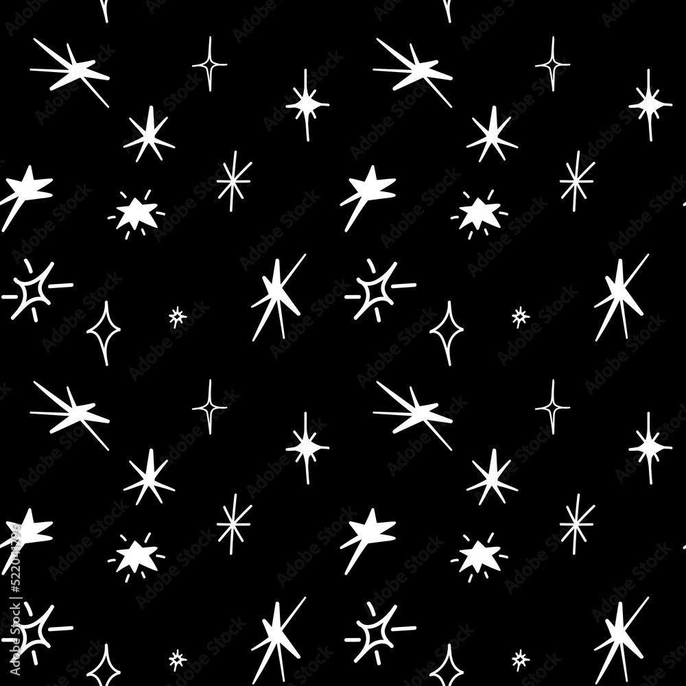 Seamless pattern with y2k bling and stars or sparkles. Seamless pattern with y2k bling and stars or sparkles.