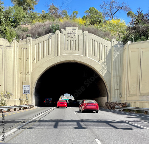 Figueroa Street tunnel over US Highway 101 in sunlight photo