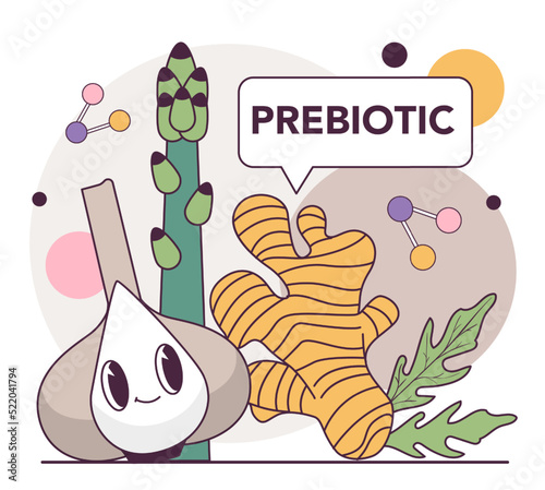 Prebiotic products. Healthy food as a source of good degestive