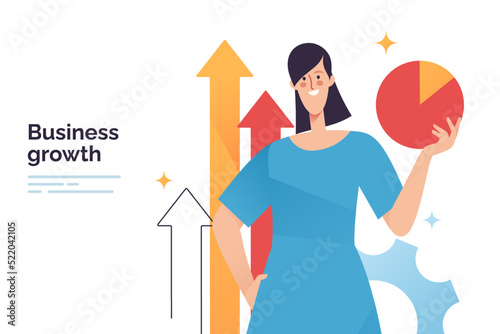 Vector illustration on a subject of business growth, success achievement, financial profit