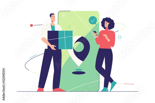 Vector illustration on the subject of online delivery service