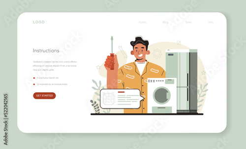 Technical writer web banner or landing page. User manual tutorial writing.