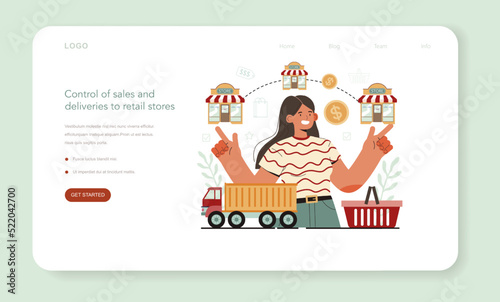 Store merchandiser web banner or landing page. Shop and showcase