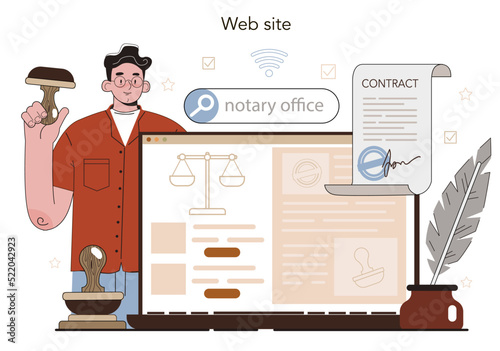 Notary service online service or platform. Professional lawyer