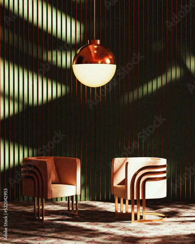 stylish mid century modern restaurant interior