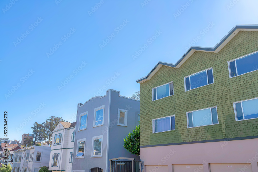 Row of residential buildings at San Francisco, California