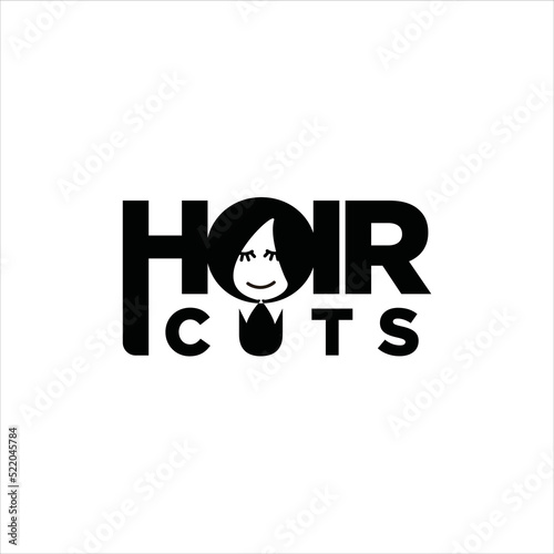 modern barbershop and kids saloon logo design template