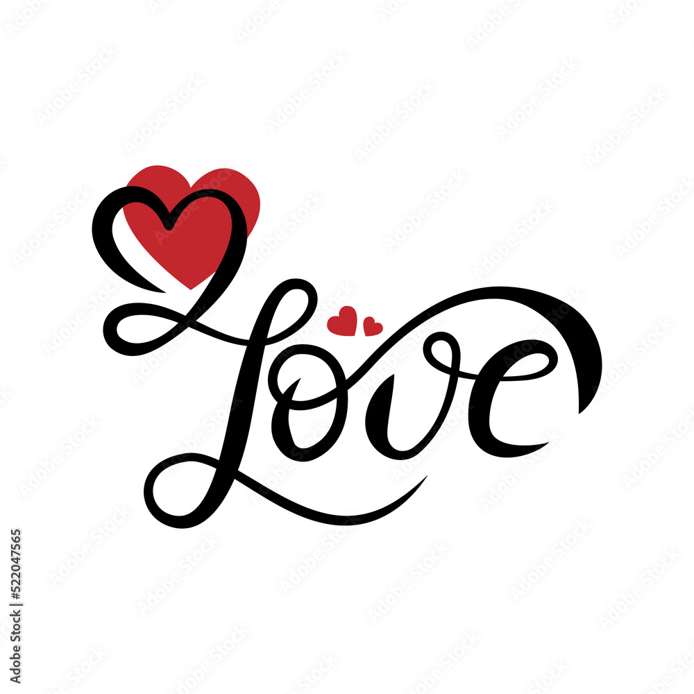 Handwritten inscription LOVE and heart. Happy Valentine's day concept. Handwritten inscription LOVE and heart. Happy Valentine's day concept.