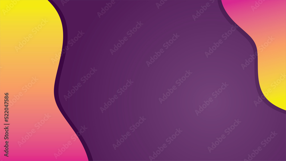 Abstract purple gradient background with curvy blob fluid side border.
