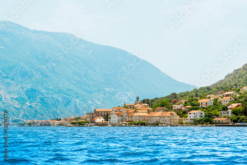 Beautiful summer landscape of the Bay of Kotor coastline - Boka Bay