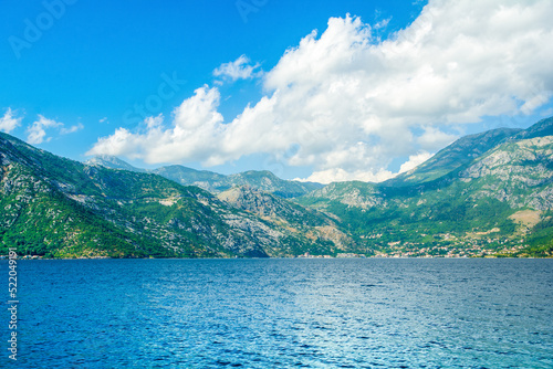 Beautiful summer landscape of the Bay of Kotor coastline - Boka Bay, Montenegro © Myroslava