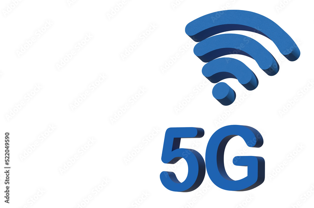 3D Realistic network logo 5G network connection 5G logo 3D Realistic network logo 5G network connection 5G logo