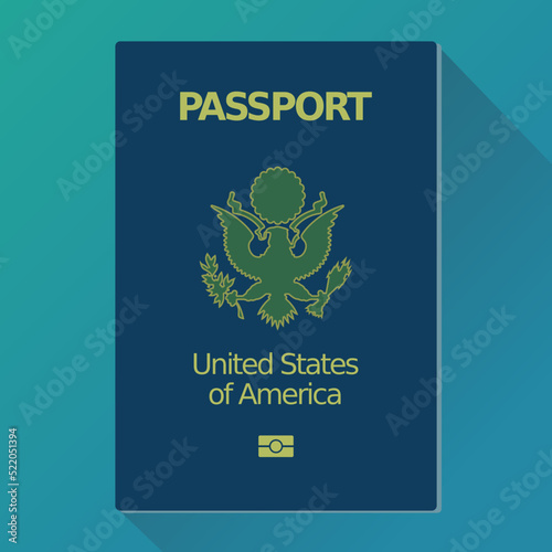 United States of America passport (flat design)