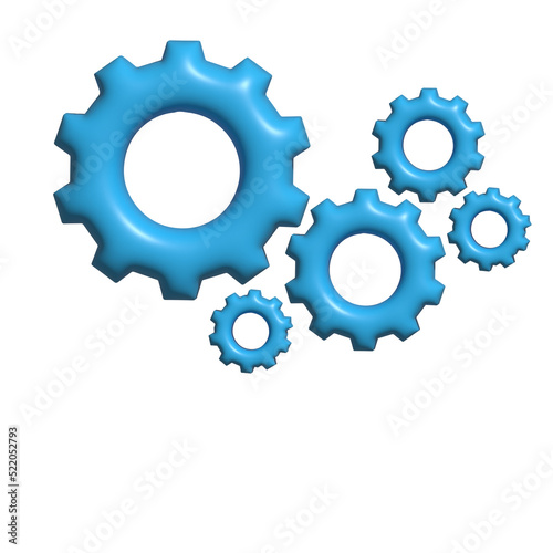 3D Realistic Metal gears and cogs. Gear icon flat design. Mechanism wheels logo. Cogwheel concept template. Settings, process, progress business icon. 