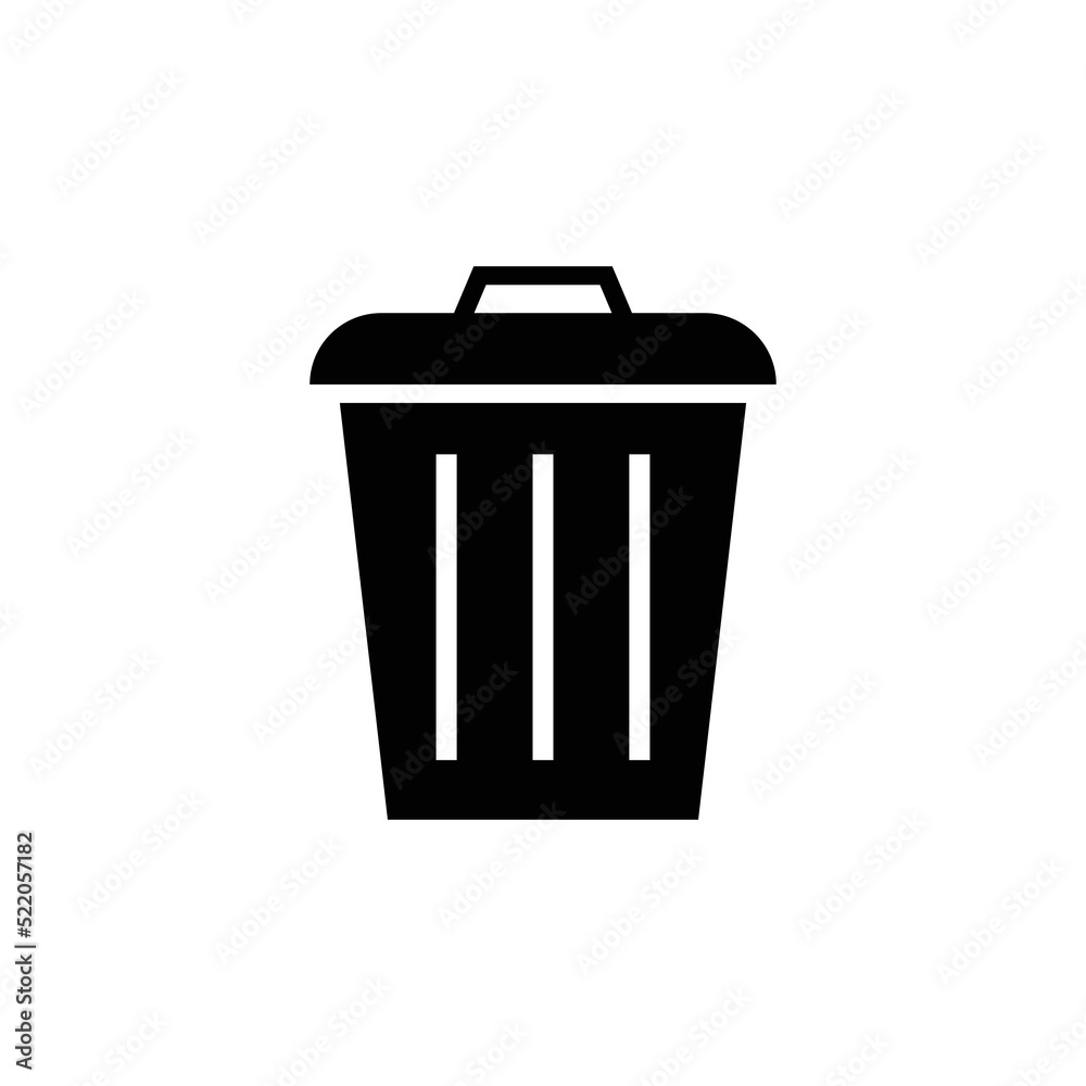 Trash Icon Sign Vector Isolated on White Artboard Trash Icon Sign Vector Isolated on White Artboard