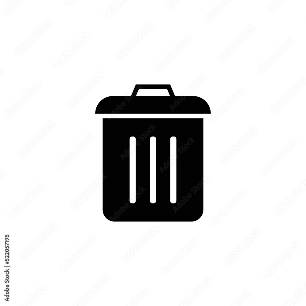 Trash Icon Sign Vector Isolated on White Artboard Trash Icon Sign Vector Isolated on White Artboard