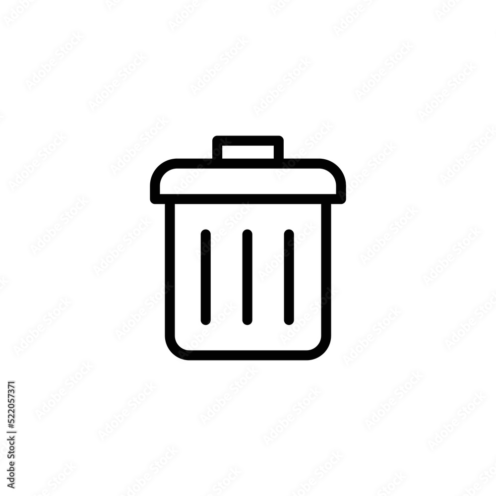 Trash Icon Sign Vector Isolated on White Artboard Trash Icon Sign Vector Isolated on White Artboard
