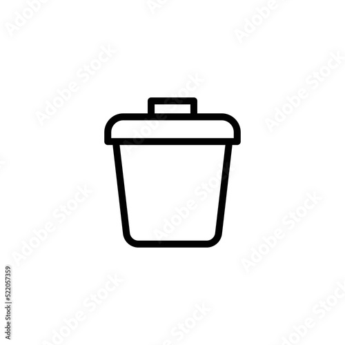 Trash Icon Sign Vector Isolated on White Artboard