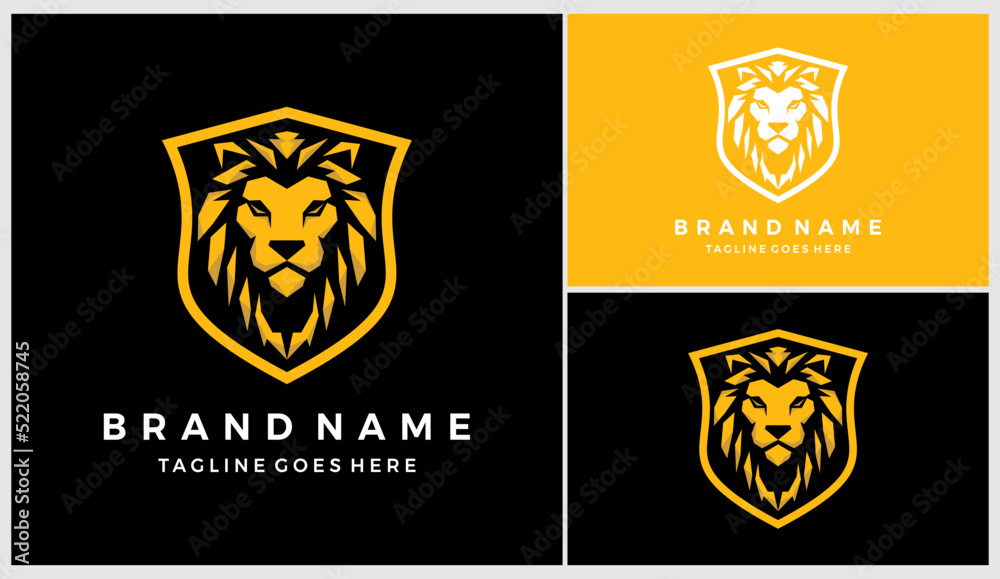 Lion shield logo vector template Lion shield logo vector template