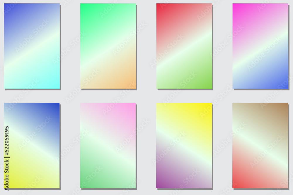 background vector, pastel color gradient. set of backgrounds for personal computers, smart phones, social media and more