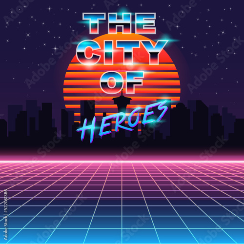 Retro Tron Vector Illustration City Toronto
