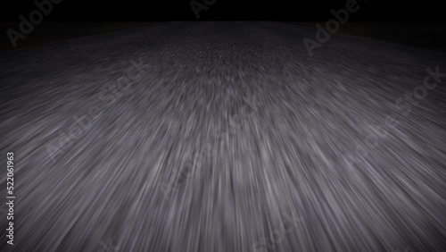 Fast driving on the night road - computer generated loopable animation. Seamless looping animation.