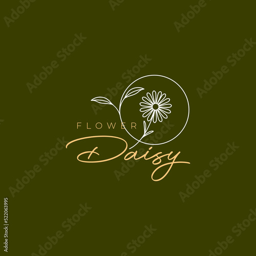 aesthetic line feminine daisy flower logo