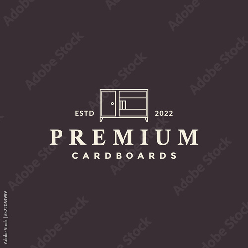 hipster luxury modern cupboard logo design