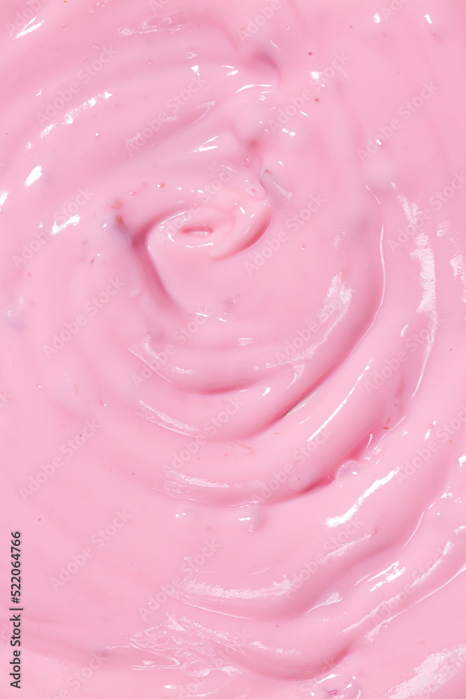 Texture, yoghurt, macro,close up pink creamy homemade blueberries or strawberries yogurt texture background