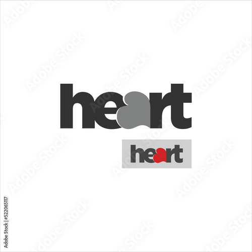 modern negative space logo design idea for love symbol