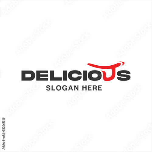 modern logo design idea and negative space for delicious food and drink