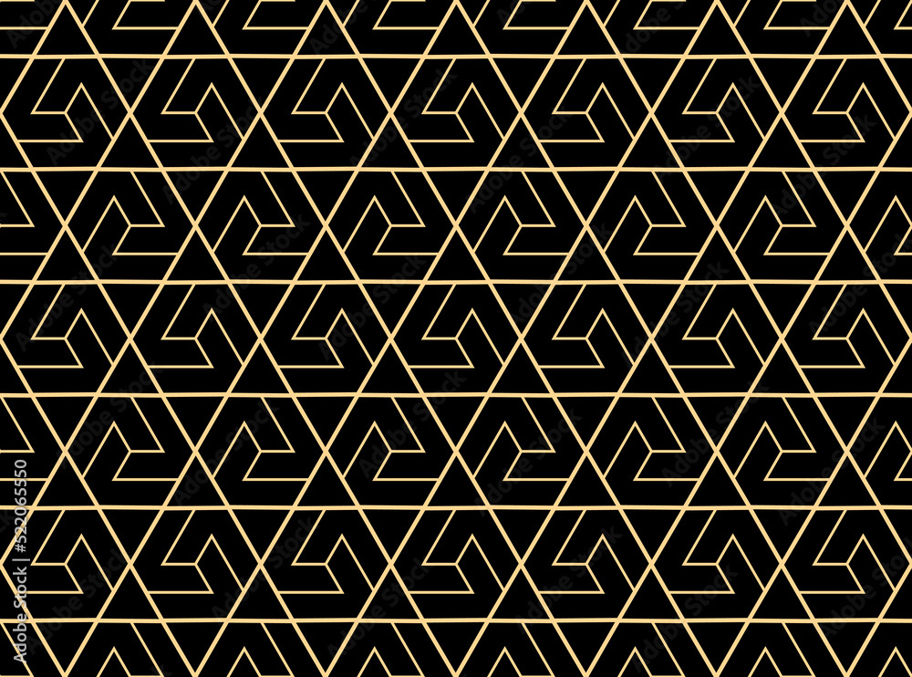 The geometric pattern with lines. Seamless vector background. Gold and black texture. Graphic modern pattern. Simple lattice graphic design The geometric pattern with lines. Seamless vector background. Gold and black texture. Graphic modern pattern. Simple lattice graphic design