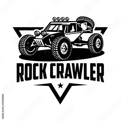 Rock crawler emblem logo template vector illustration photo
