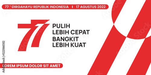 17 Agustus 77 th Indonesian Independence Day Banner Template