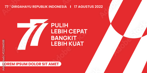 17 Agustus 77 th Indonesian Independence Day Banner Template